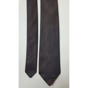 Richman Brothers Mens Silk Tie Brown Sharkskin Woven Skinny Vintage 2.25"